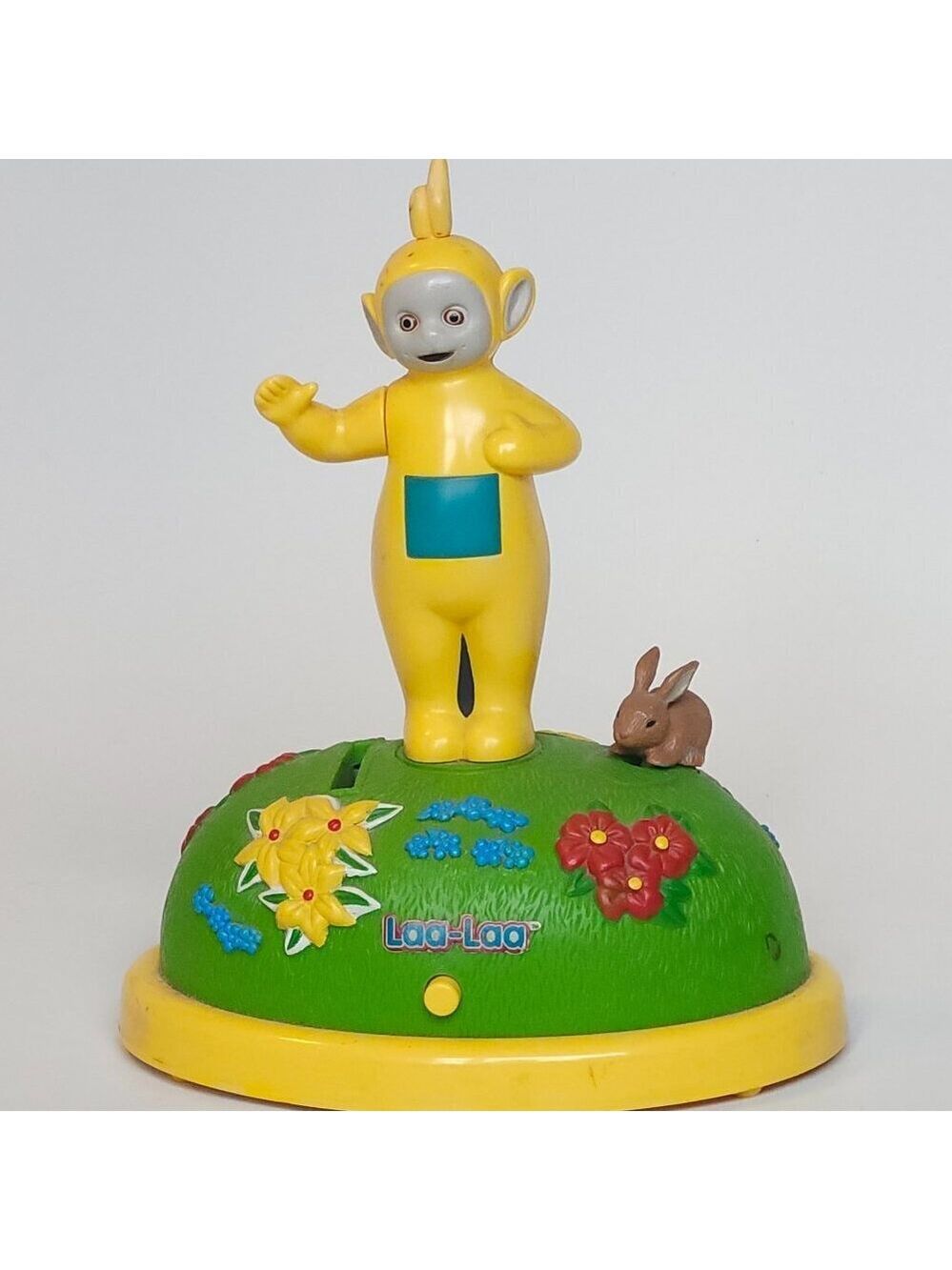 Vintage Teletubbies Laa Laa Animated Musical Piggy Coin Bank Lighted